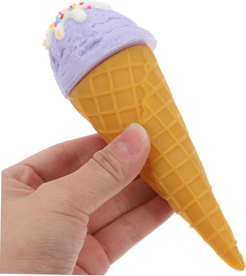 Lavender Fake Ice Cream Cone Model Realistic Display Prop For Home Decor Photography - Image 3